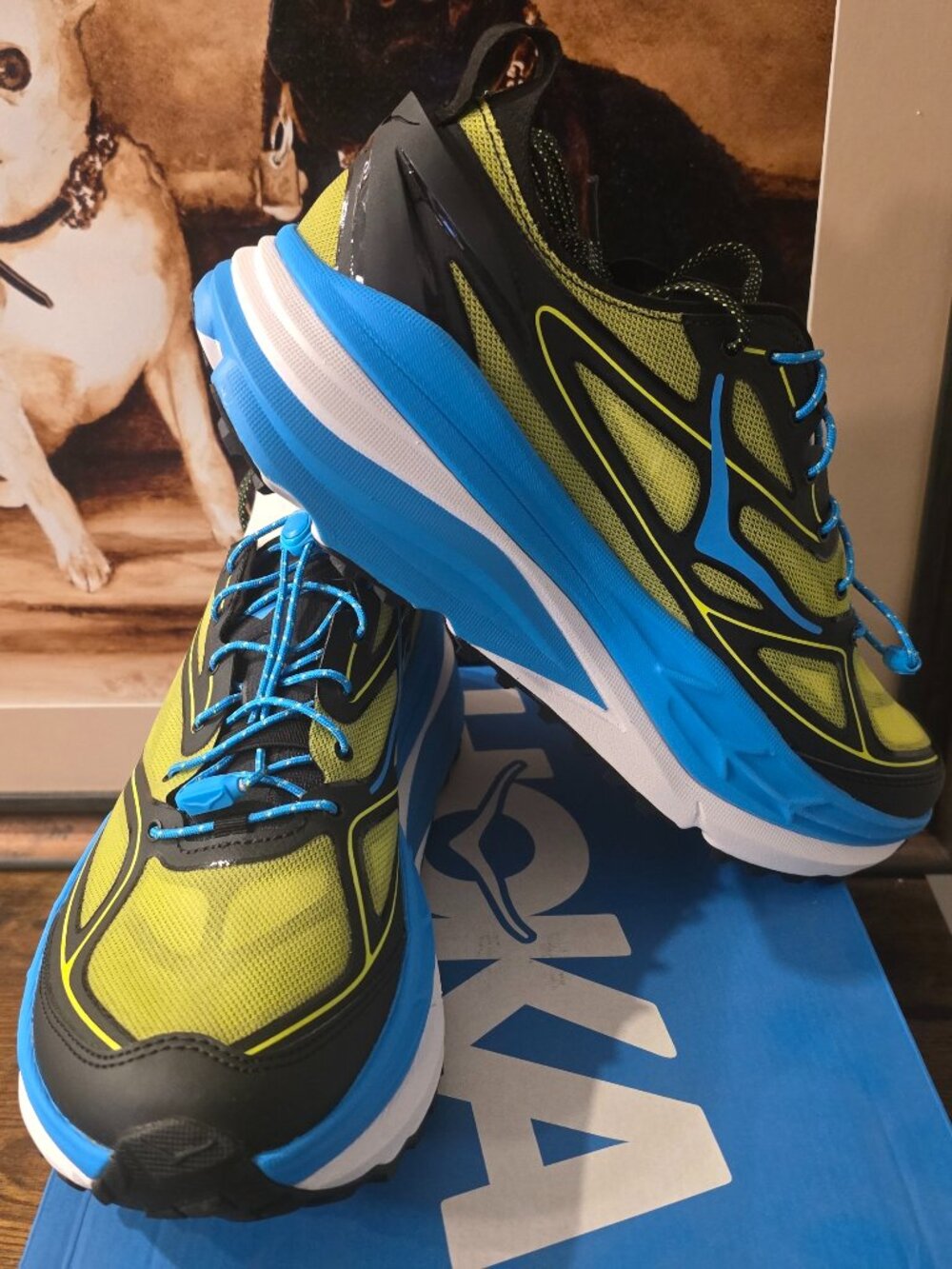Hoka Stinson One7 One 7 Hiking Trail Running Black / Skyward Blue Mens 11 Shoes